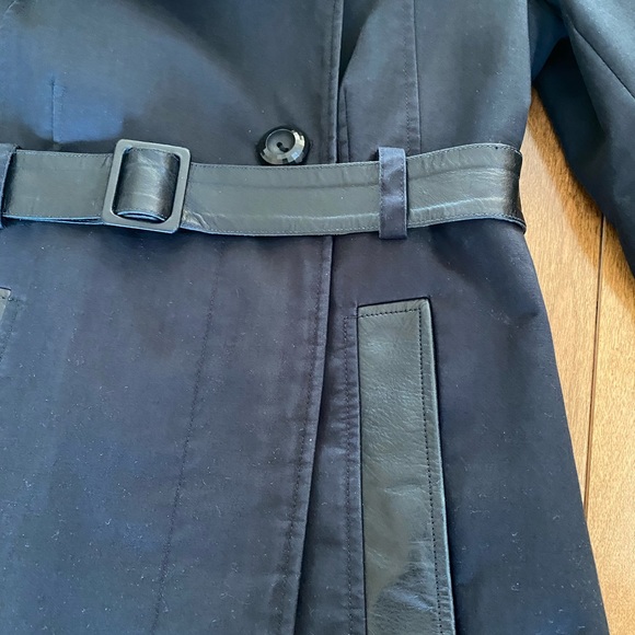 Mackage Izzy Black trench coat with leather - Picture 7 of 11